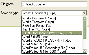 File menu --> Save As --> Save as type